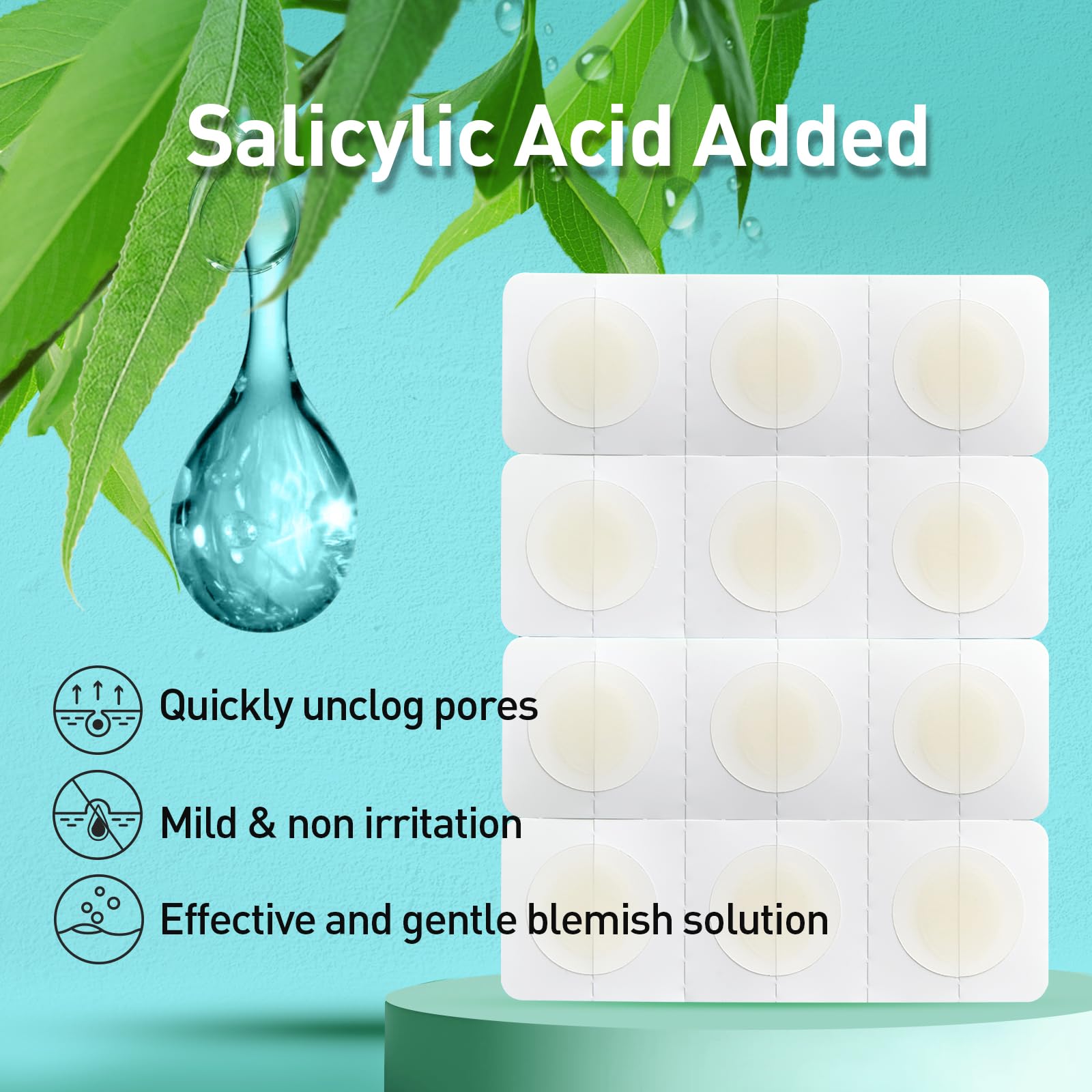 Parche TKTK con ácido salicílico natural para cuidado de poros.