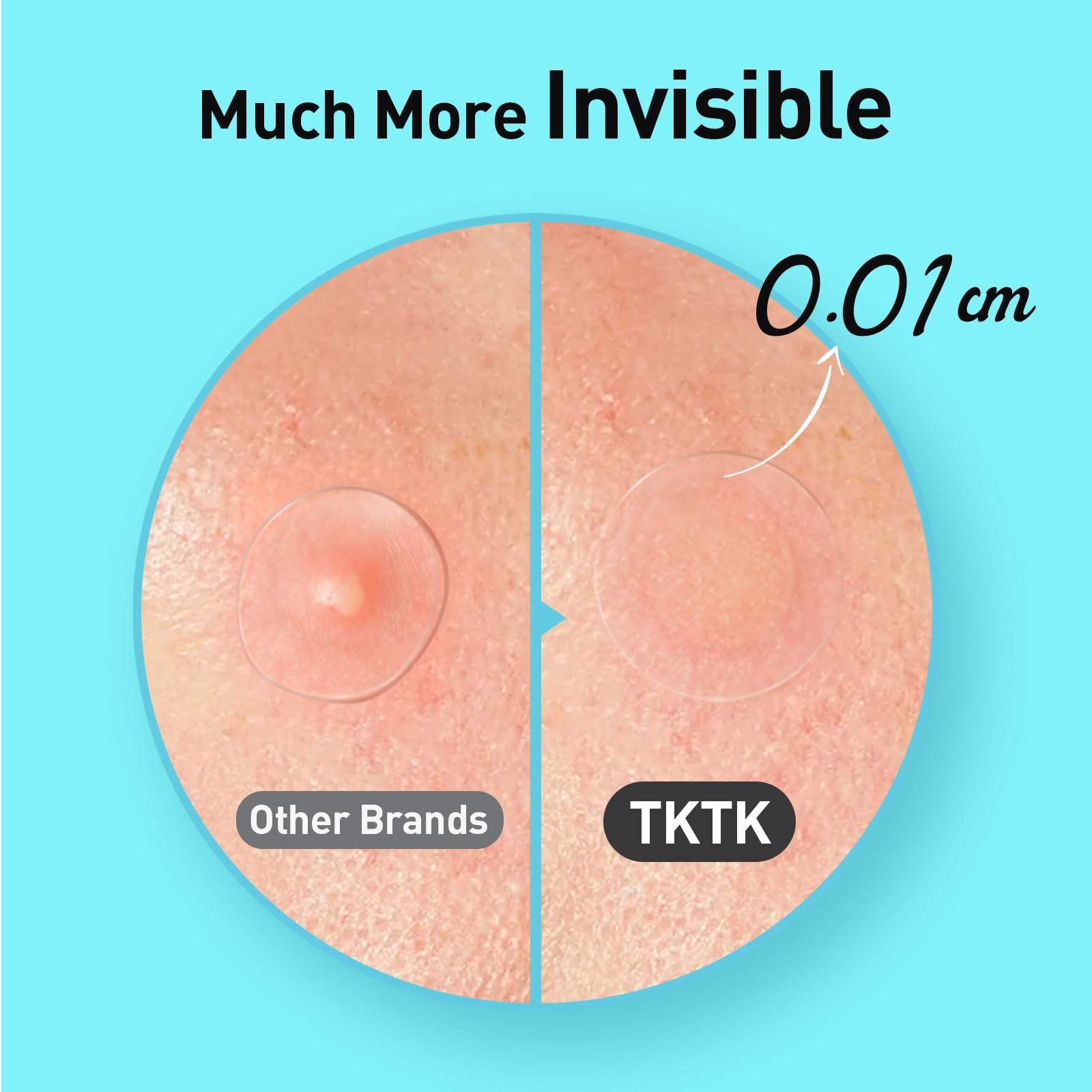 Parche TKTK 12 mm invisible en el rostro para uso diario.