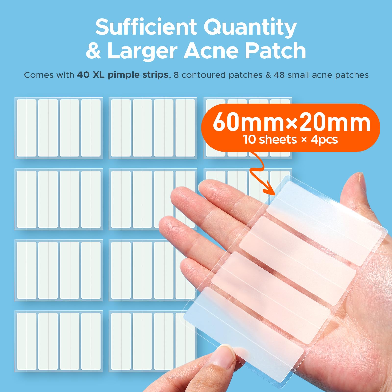 Parches TKTK contorneados 33x23 mm, se adaptan mejor a la piel y cubren zonas irregulares
