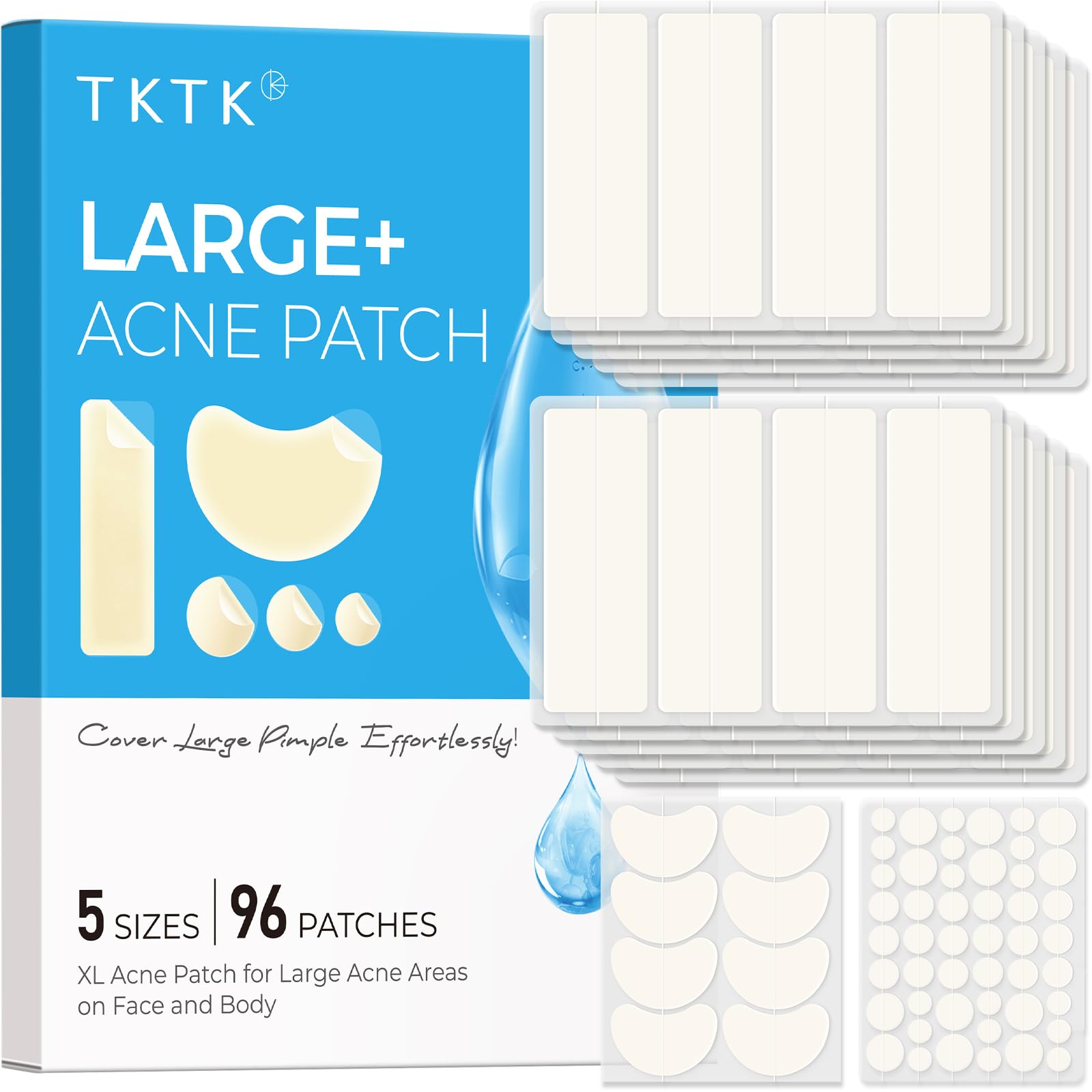 Parches TKTK XL 60x20 mm para brotes grandes, cubren y protegen la piel