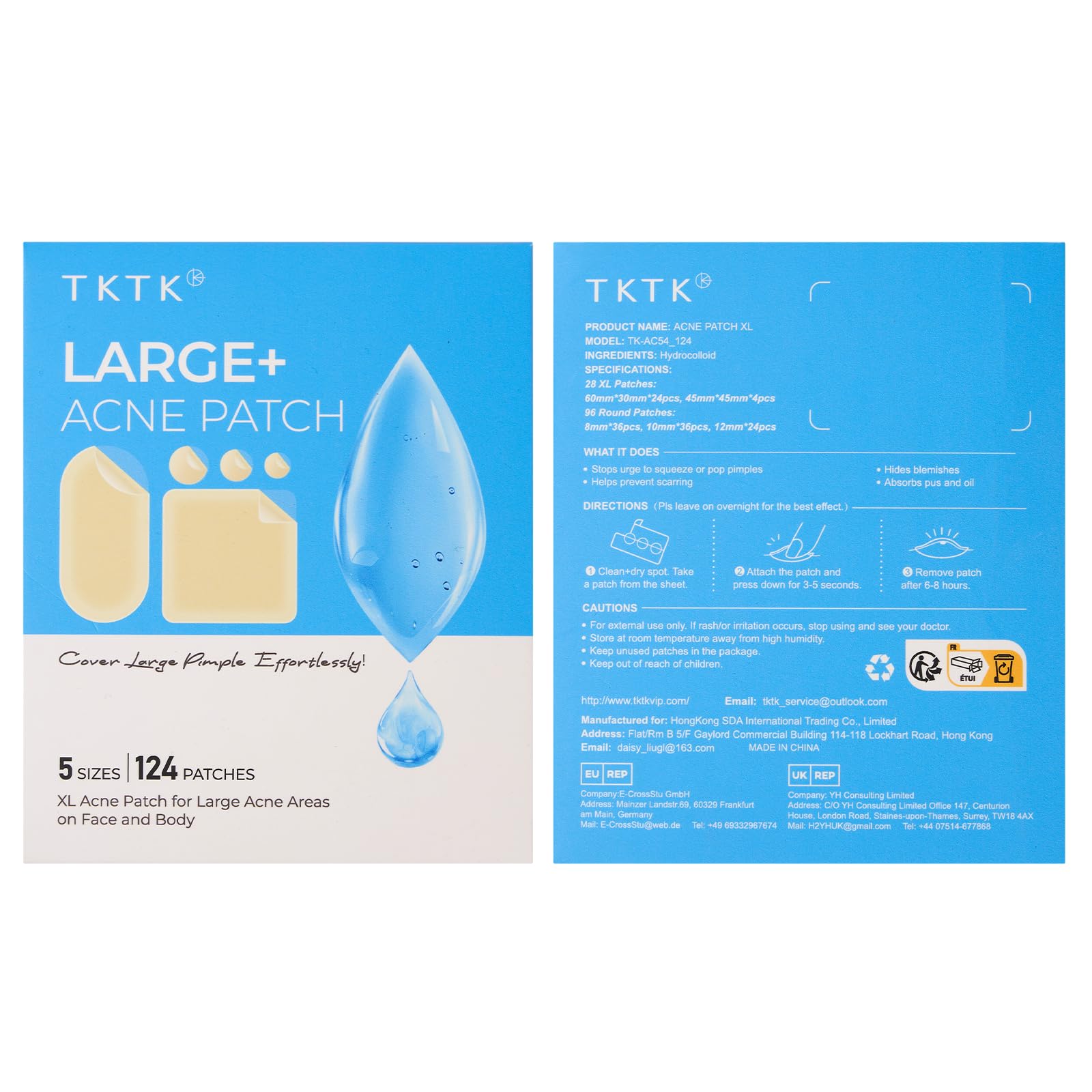 Diseño fácil de despegue del parche TKTK para piel suave