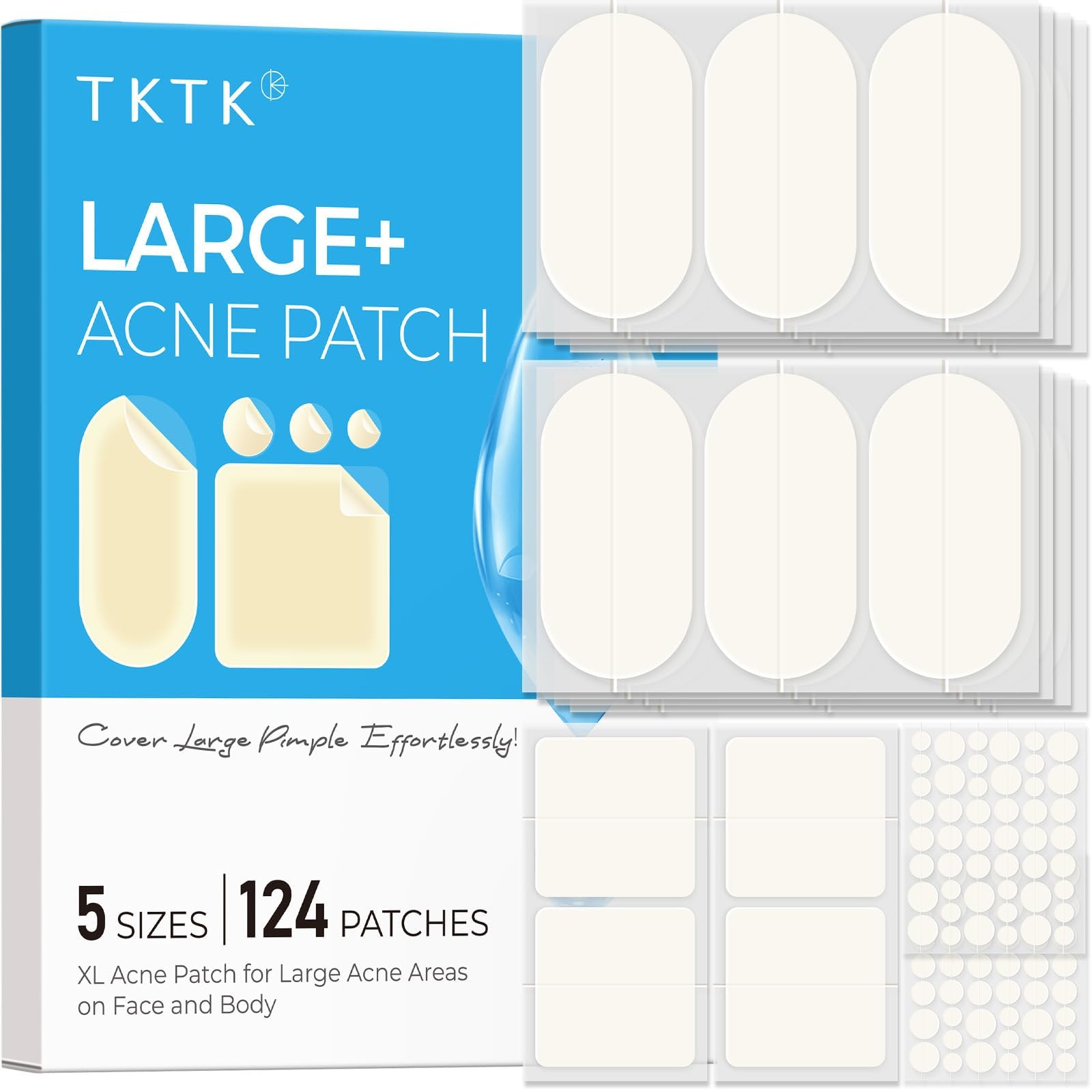 Parche TKTK XL para espinilla de 60x30 mm cubre áreas grandes