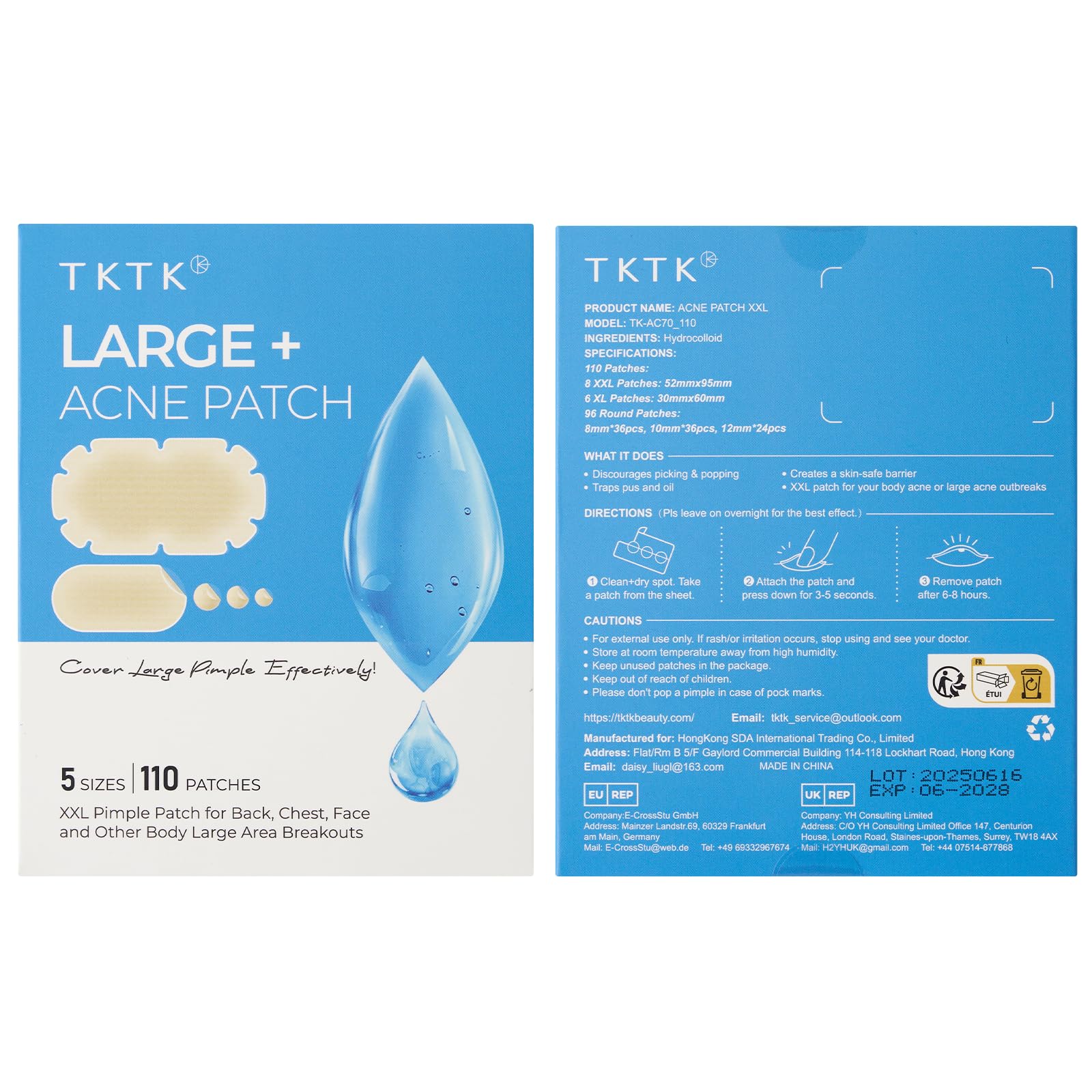 TKTK patch 12mm diameter suits small blemishes with precise coverage.