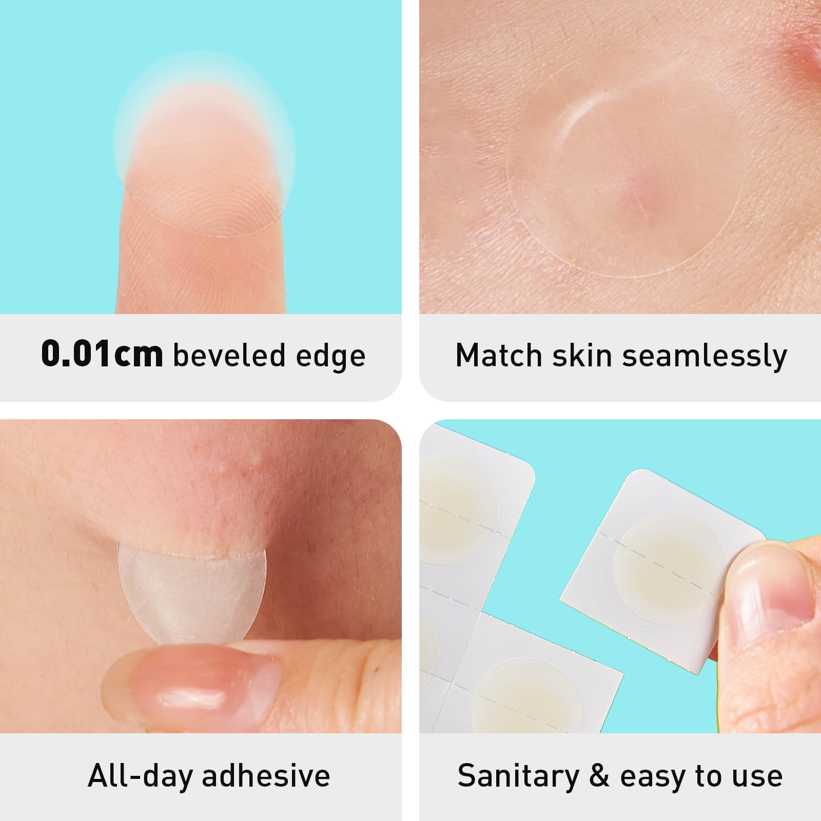 TKTK Pimple Patch on skin close-up showing discreet wear.