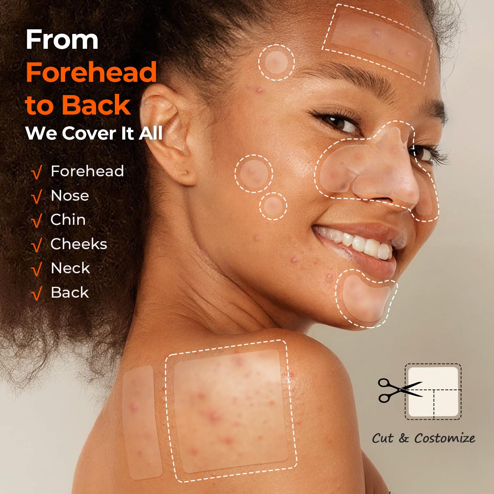 TKTK pimple patch 10mm on cheek, absorbs oil and heals