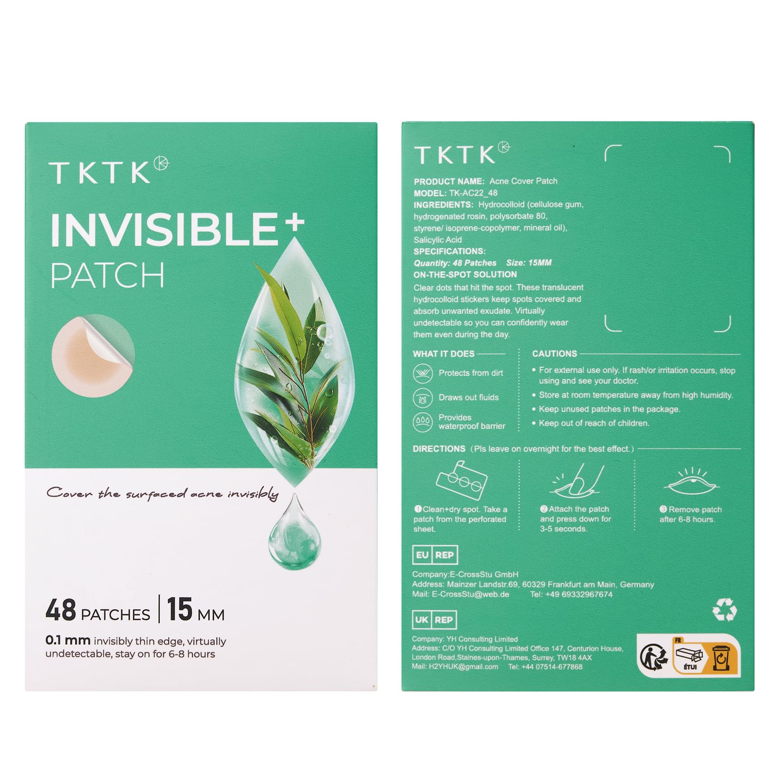 TKTK patches are discreet for daytime wear under makeup