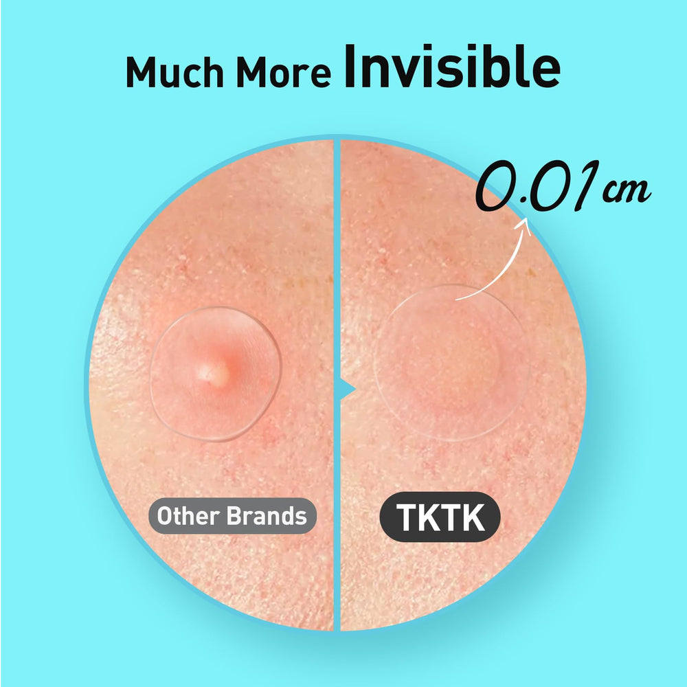 TKTK Pimple Patches invisible under makeup with matte finish.