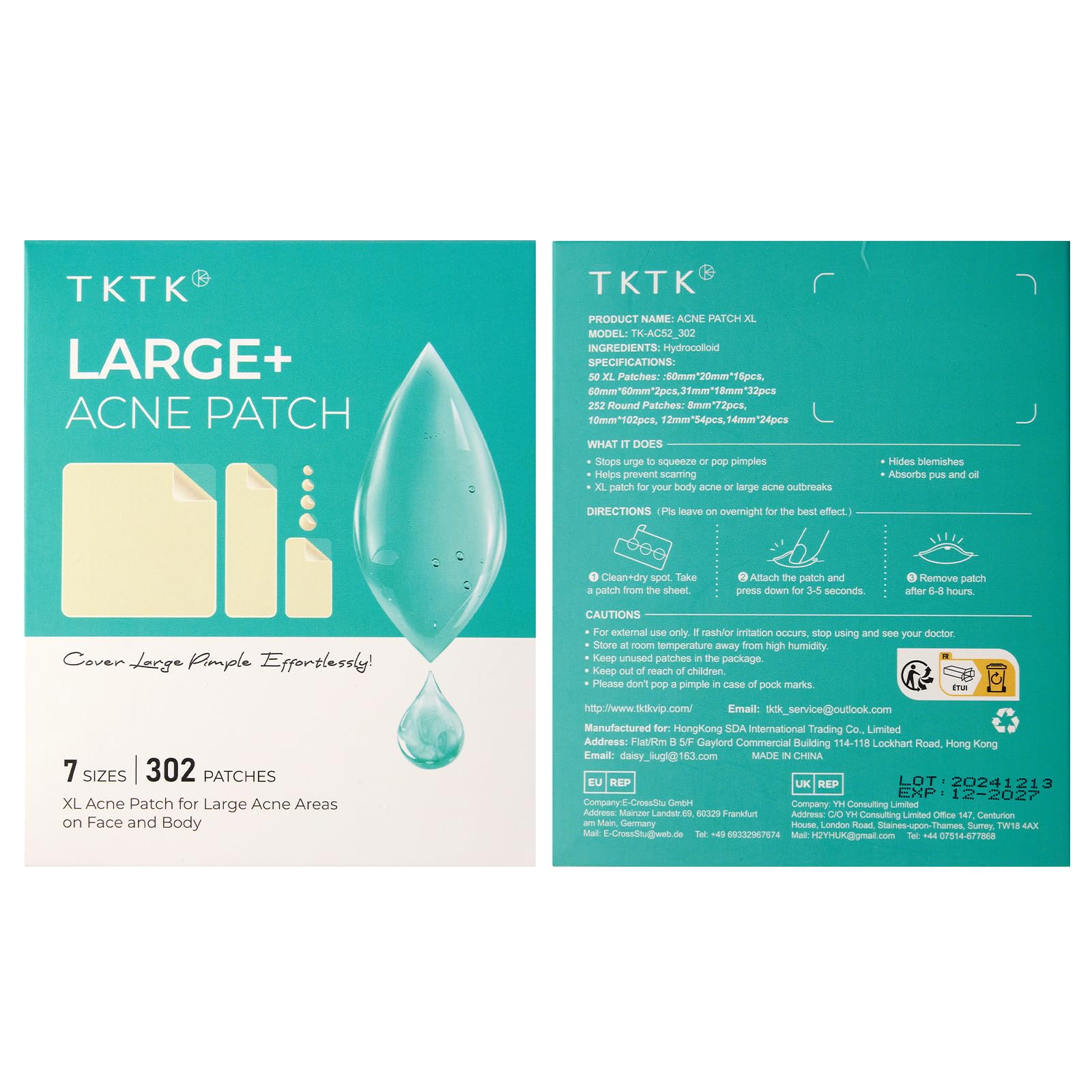 TKTK packaging display showing 302 count for easy shopping