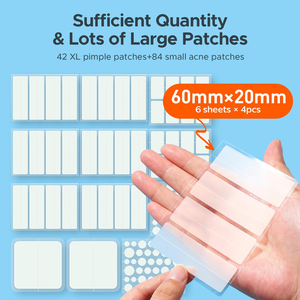 TKTK XL patches applied on the back for targeted blemish care