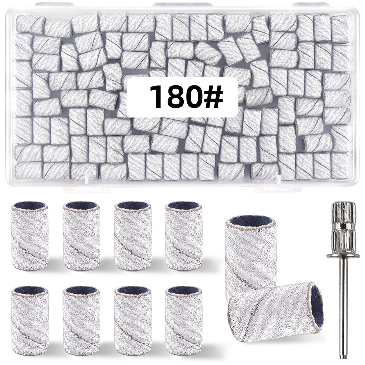 TKYZMS 100 pcs sanding bands in a transparent box for easy storage and value.