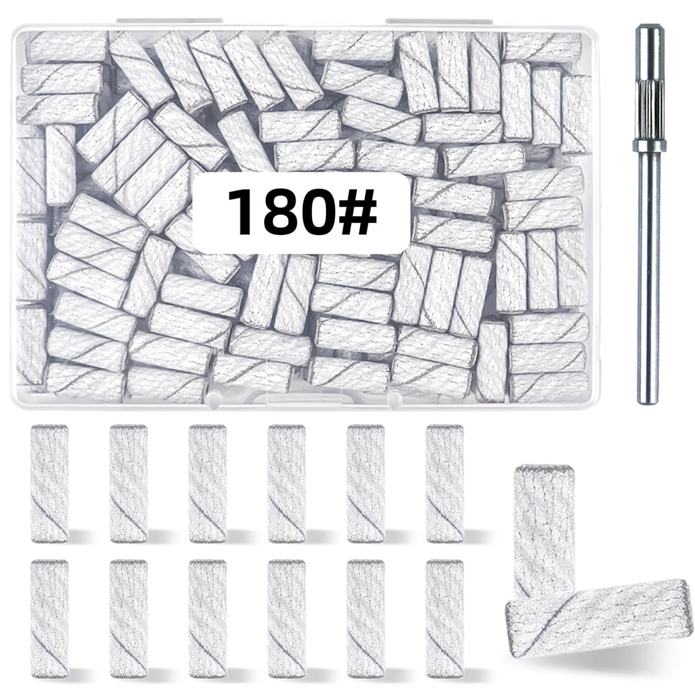 TKYZMS 100-piece sanding bands in a compact box for easy storage.