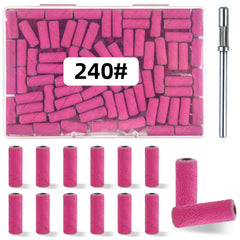 TKYZMS 100pcs pink mini sanding bands for precise nail shaping