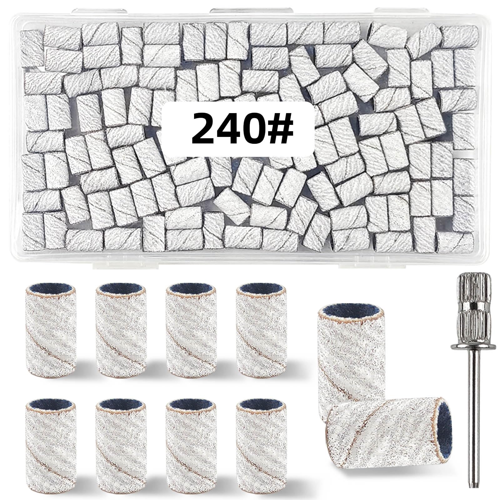 TKYZMS 100pcs sanding bands 240 grit for efficient acrylic nail prep