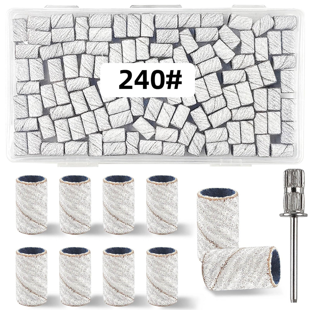 TKYZMS 100pcs sanding bands 240 grit for efficient acrylic nail prep