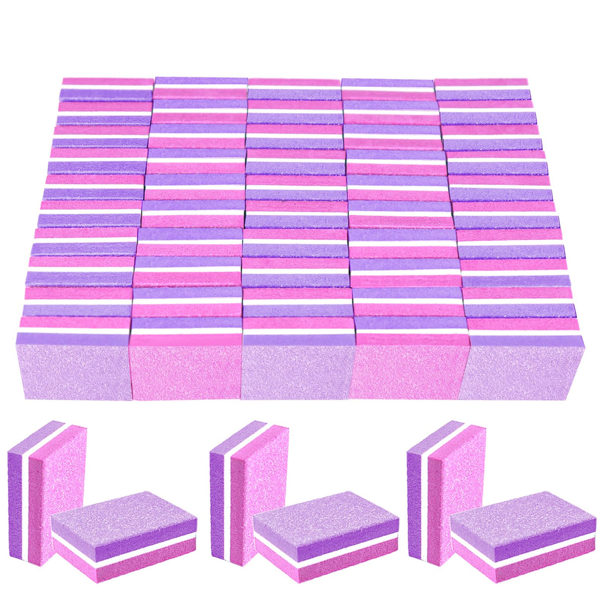 TKYZMS sponge nail buffers in pink purple deliver salon-like buffing at home
