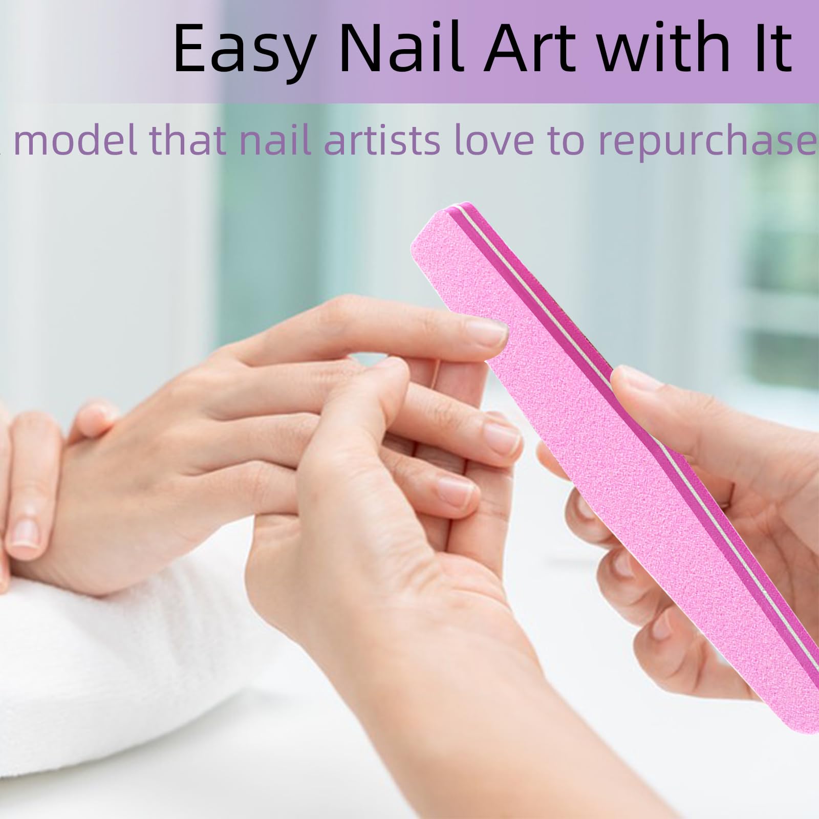 TKYZMS pink nail files pack ideal for home use and shared supplies.