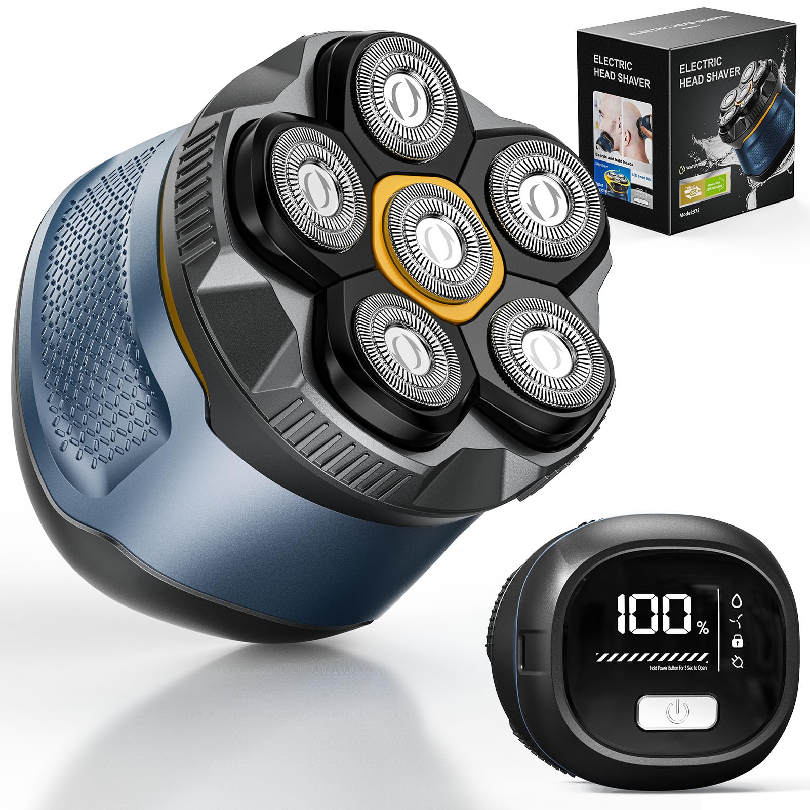 TLMUSE head shaver with magnetic head detachment for easy cleaning and maintenance