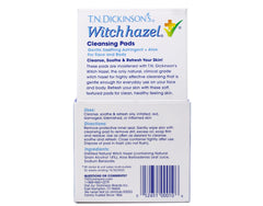 Aplicación facial con toallitas de hamamelis de T.N. Dickinson's para piel fresca.