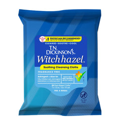 T.N. Dickinson’s Witch Hazel cleansing cloths pack 25 for on-the-go cleansing and oil control.