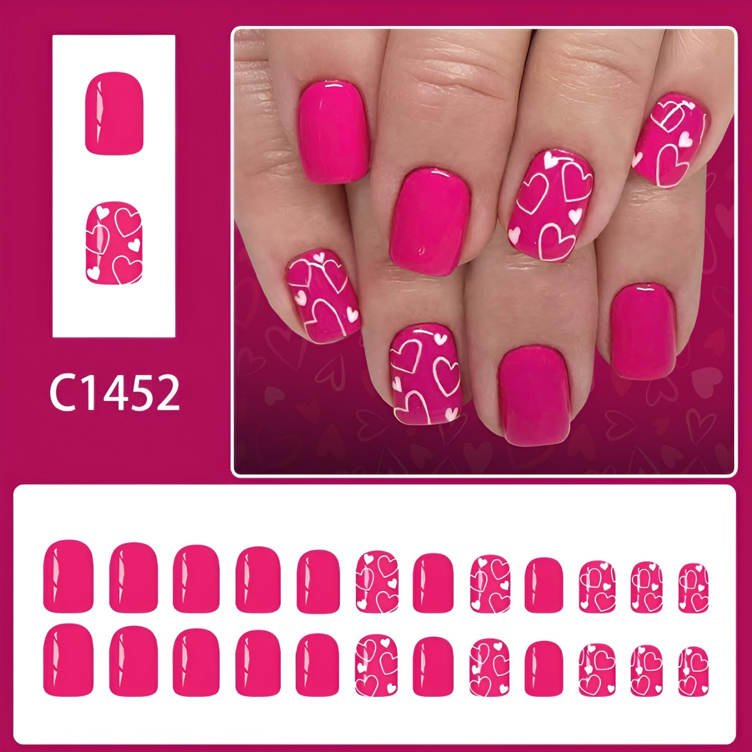 Uñas rosas brillantes de Tnbuokas con acabado brillante para ocasiones