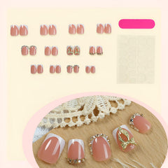 Uñas adhesivas brillantes de Tnbuokas con piedras de cristal para brillo sutil.