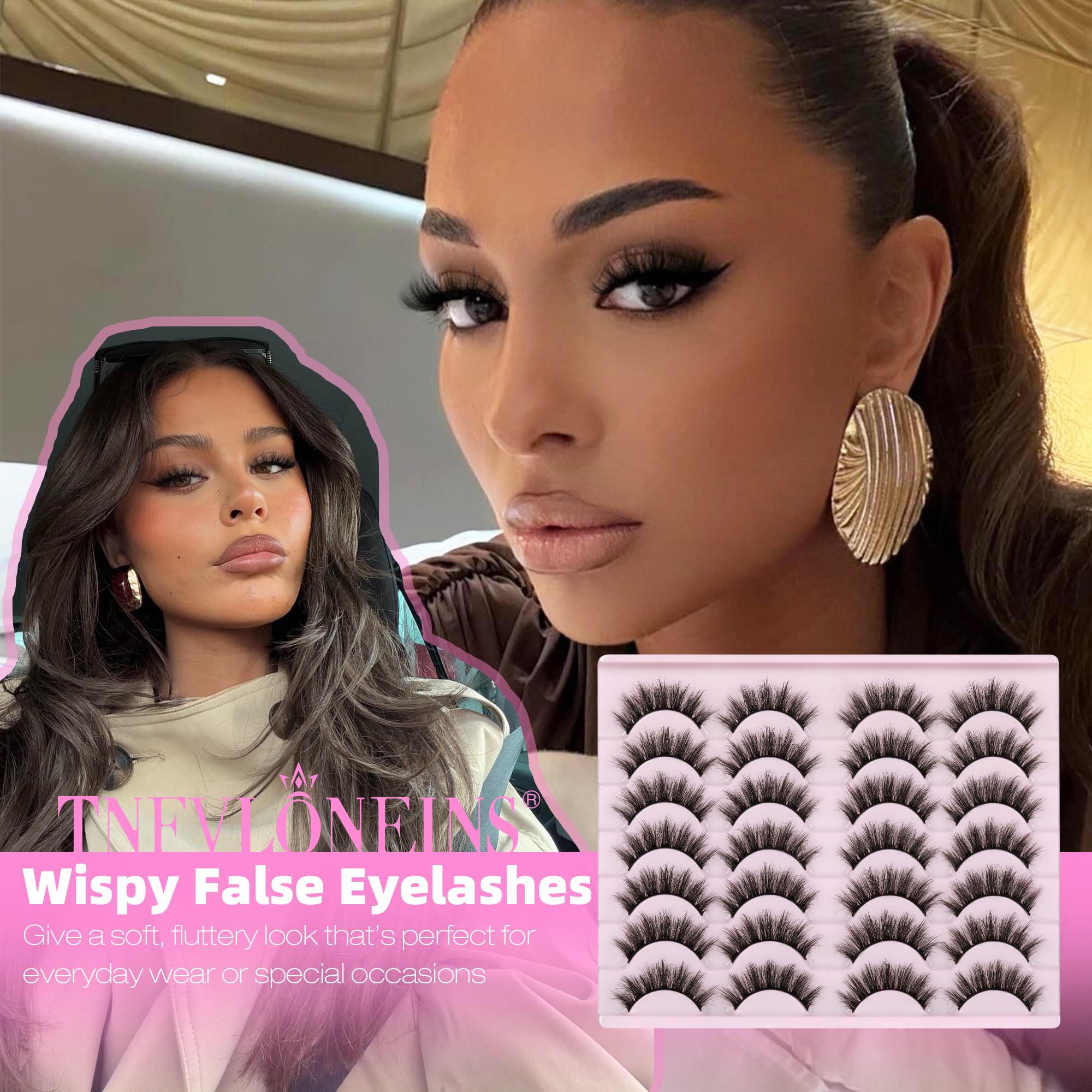 TNFVLONEINS 14-pairs wispy mink lashes, care instructions and cleaning tips.