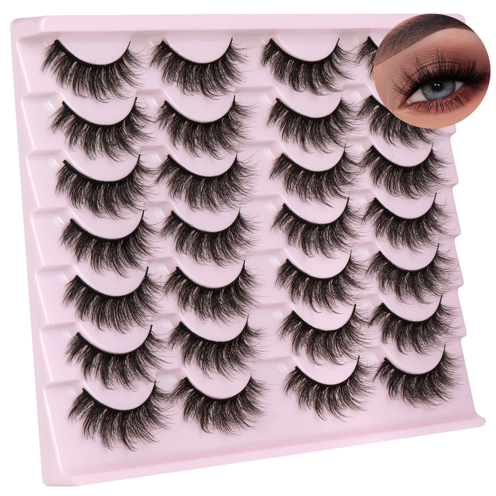 TNFVLONEINS 14-pairs wispy mink lashes, eye demo 01 for everyday elegance.