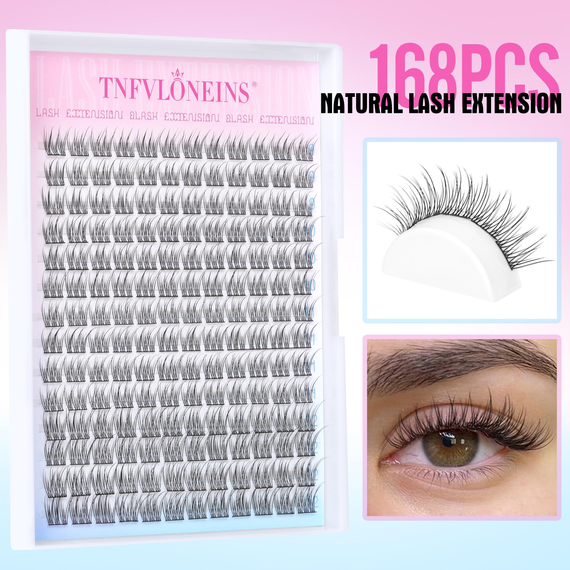 TNFVLONEINS 168pcs DIY Korean lash extensions for easy home application