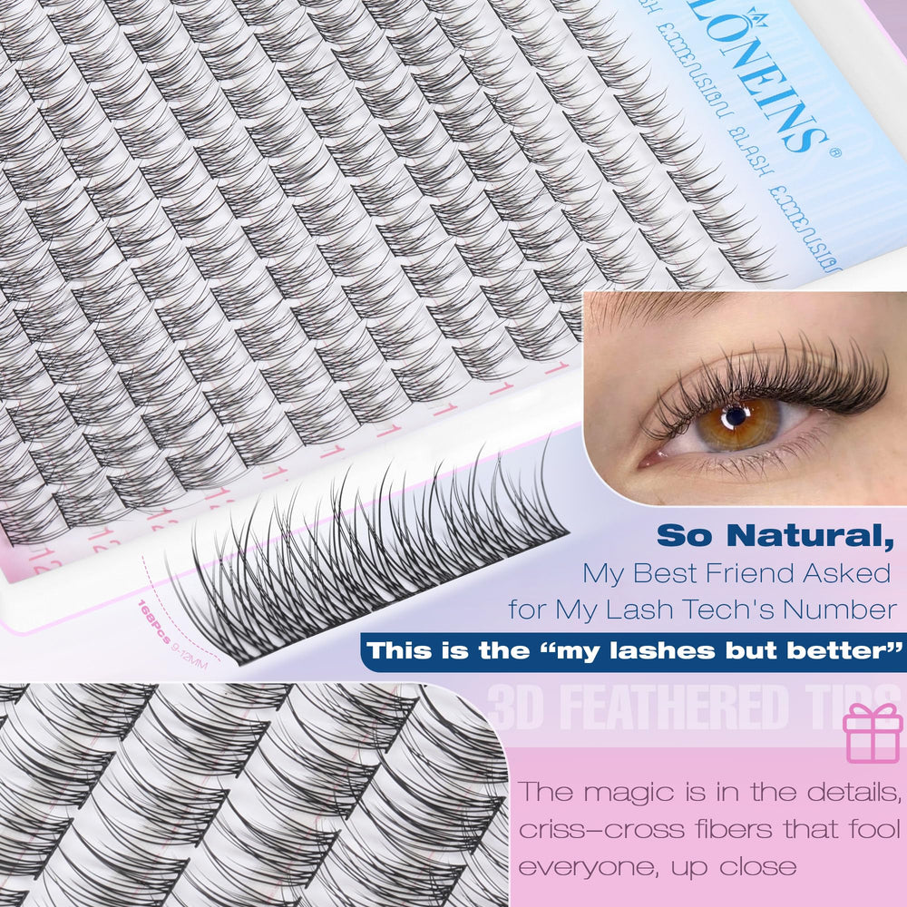 TNFVLONEINS 5D natural look lash clusters create fuller lashes.