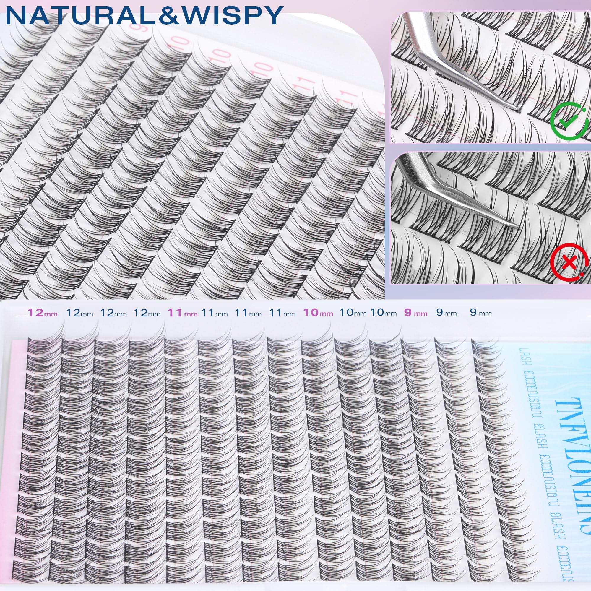 TNFVLONEINS beginner-friendly lashes simplify your DIY lash routine.