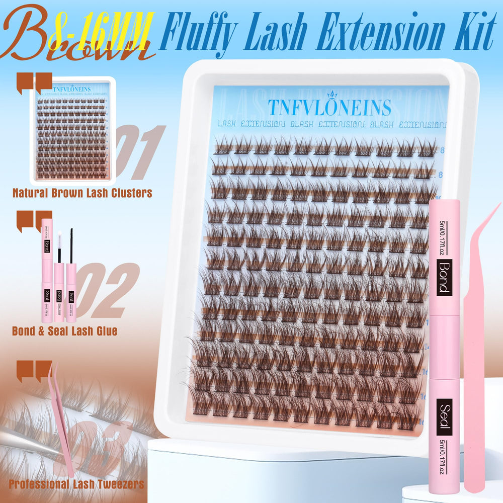 TNFVLONEINS brown lash clusters kit natural wispy appearance enhances eyes