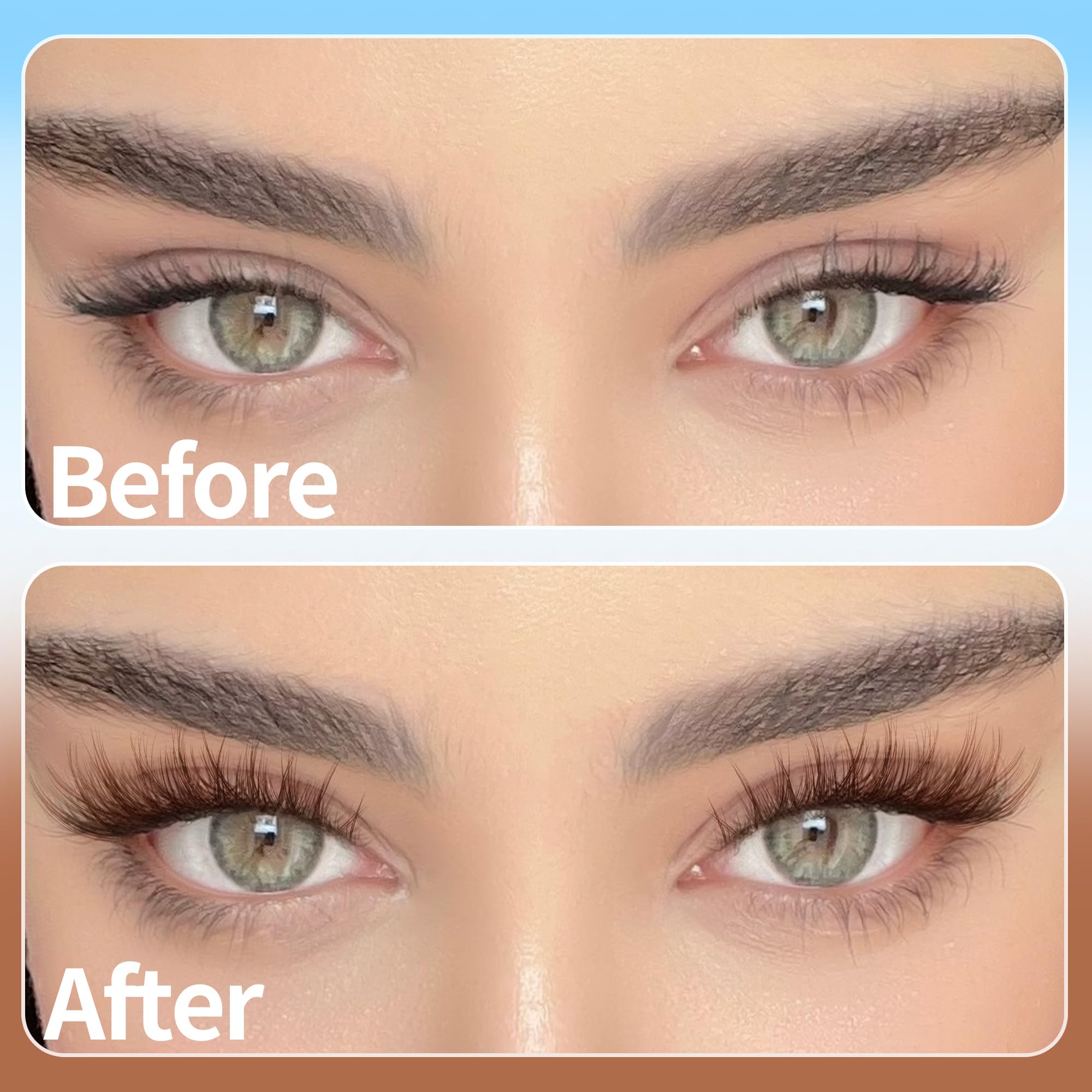 TNFVLONEINS brown lash clusters kit waterproof feature for long-lasting wear