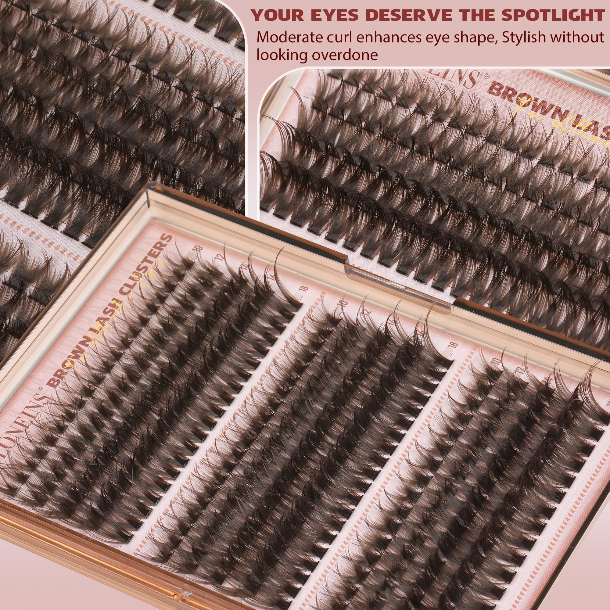 TNFVLONEINS brown manga lashes 18mm for dramatic length and impact