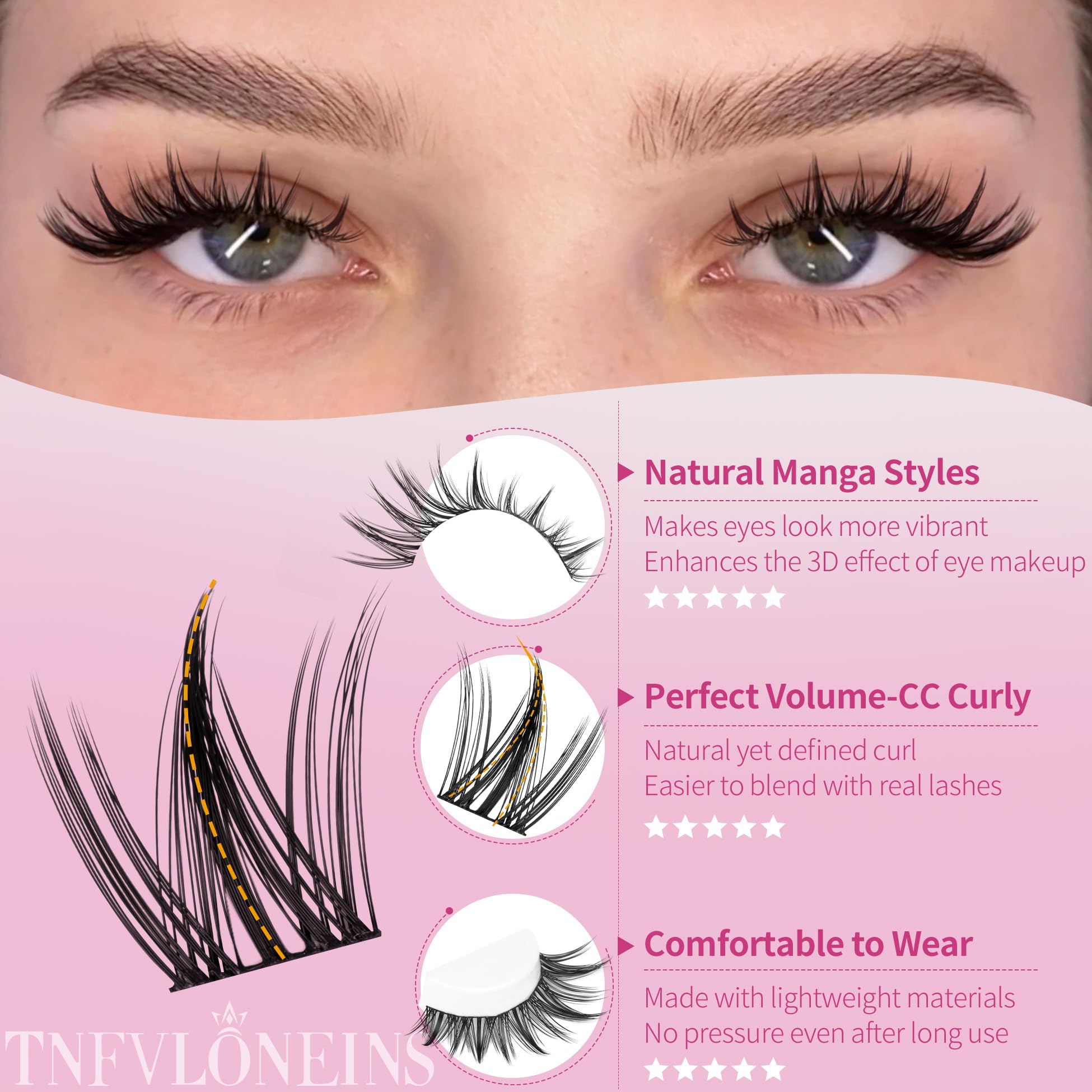TNFVLONEINS cc-curly wispy lashes 10mm for everyday elegance