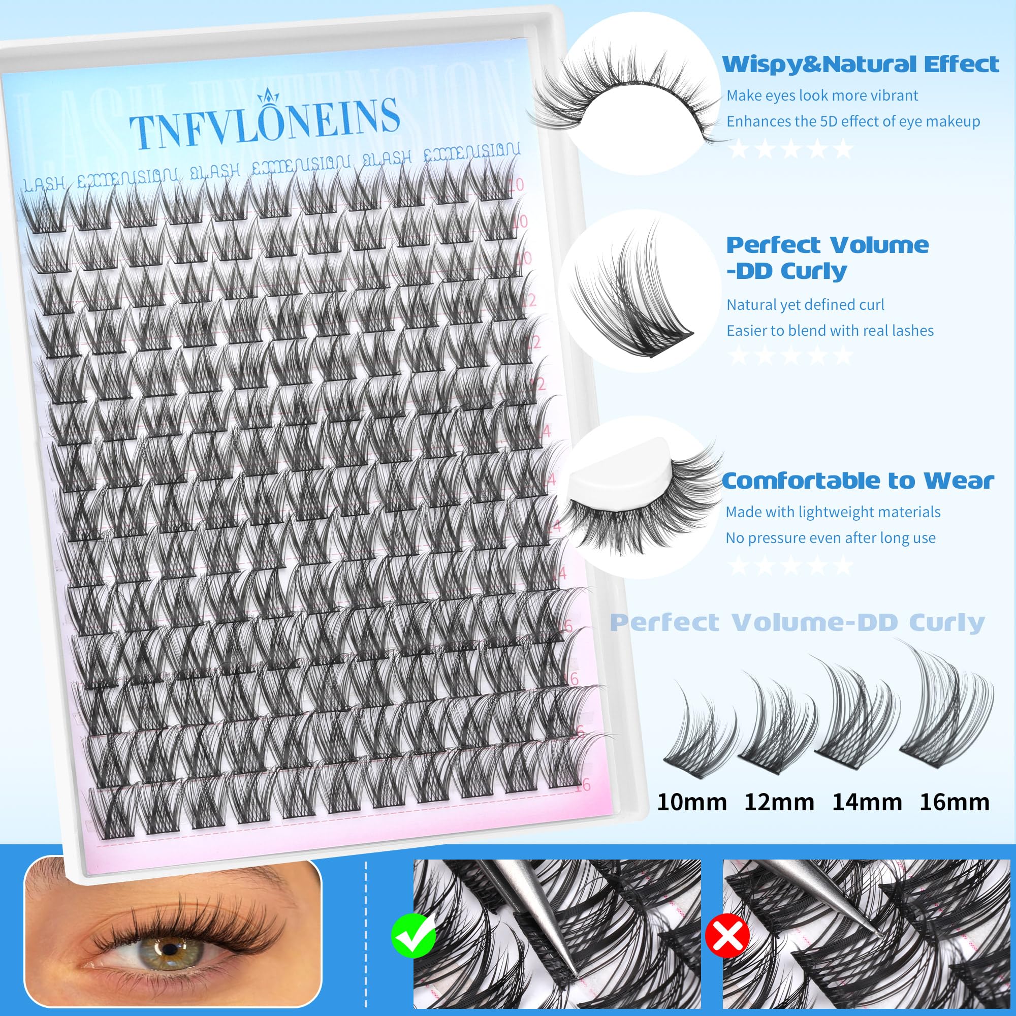 TNFVLONEINS at-home lash extension kit for DIY beauty routines