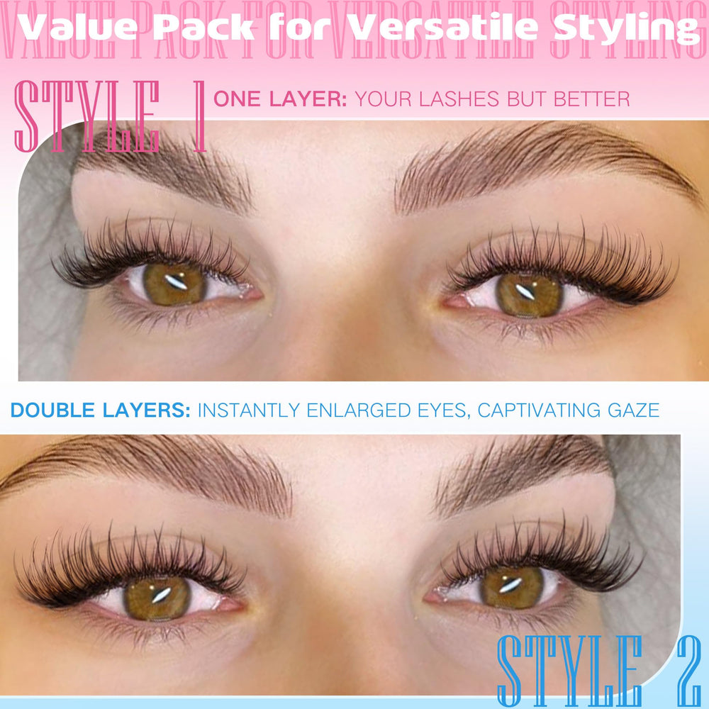 TNFVLONEINS easy-application lash clusters without glue for fast glam