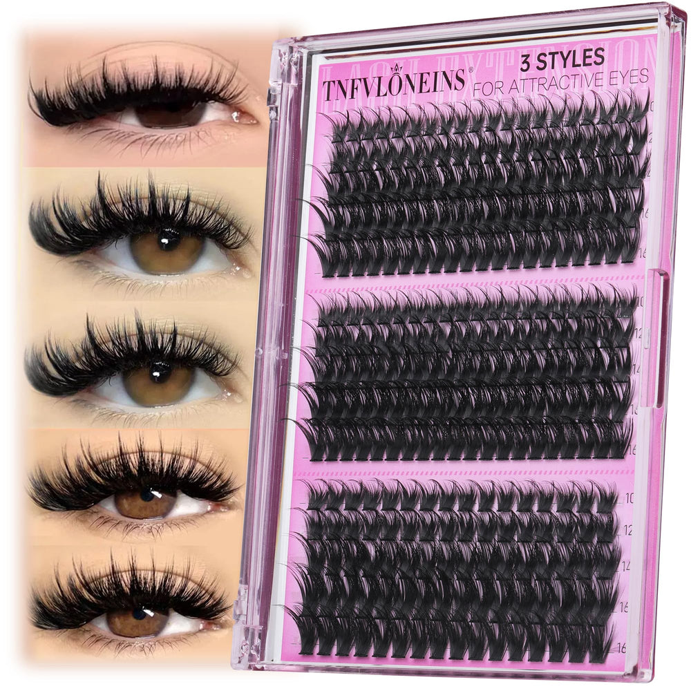 TNFVLONEINS lash clusters in wispy style for soft daily volume.