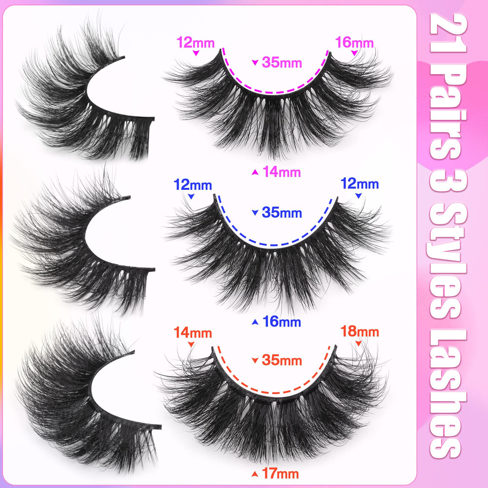 TNFVLONEINS mink lashes cat-eye wispy 3 styles for versatile evening and day wear.