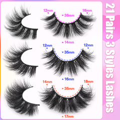 TNFVLONEINS mink lashes cat-eye wispy 3 styles for versatile evening and day wear.