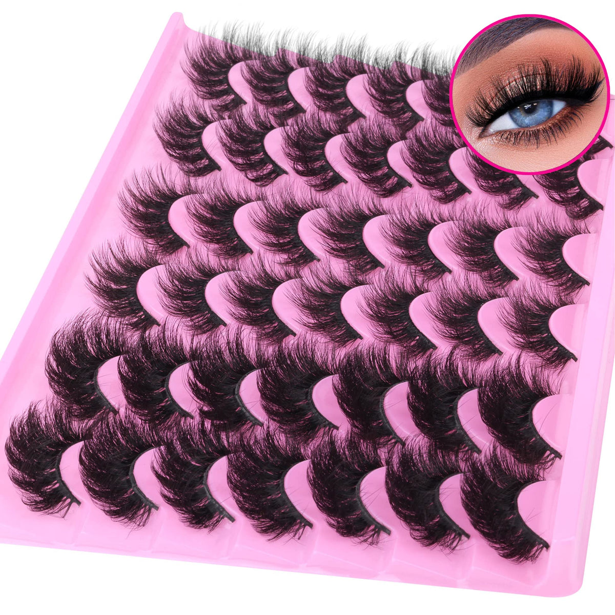 TNFVLONEINS mink lashes natural look 14-17mm for a subtle, everyday cat-eye.