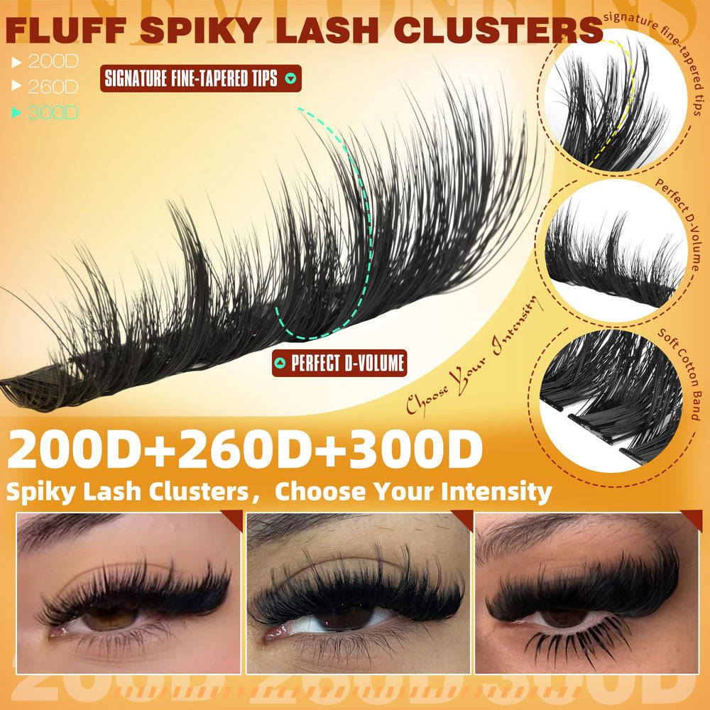TNFVLONEINS multi-density cluster lashes for blending styles