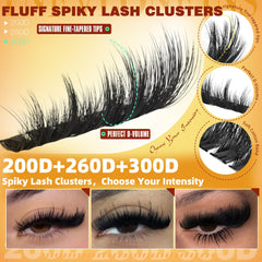 TNFVLONEINS multi-density cluster lashes for blending styles