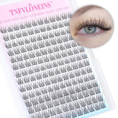 TNFVLONEINS natural lash clusters wispy 9-12mm for a subtle, eye-brightening effect