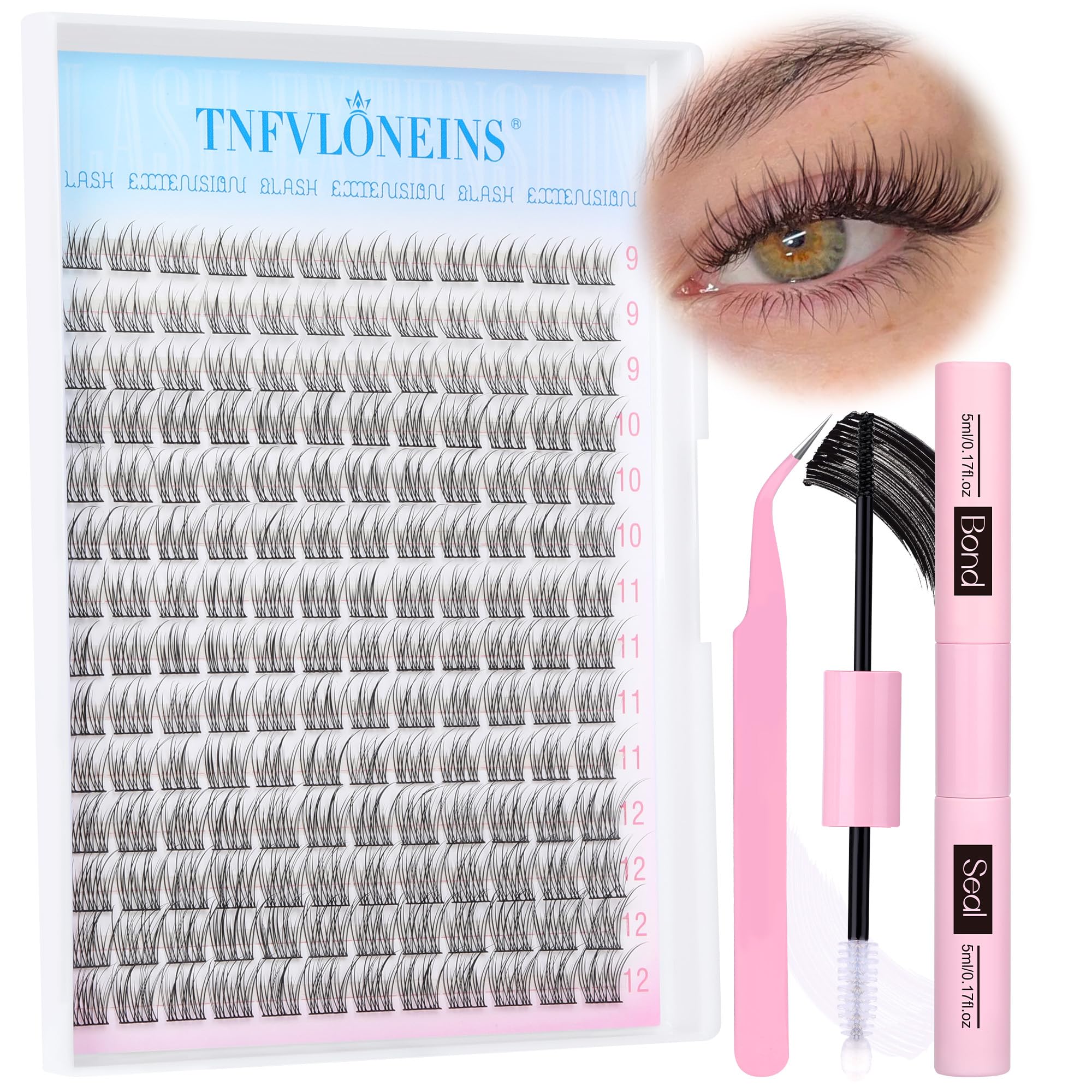 TNFVLONEINS natural lash extension kit 168pcs for a fuller, natural look.