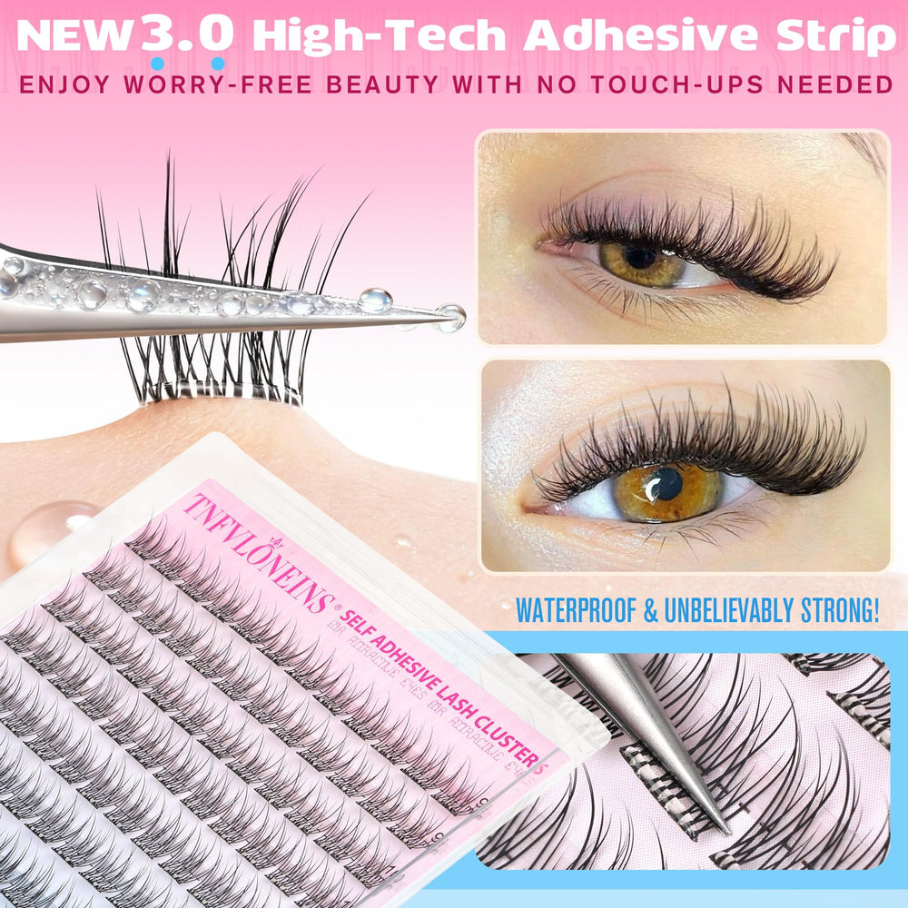 TNFVLONEINS natural wispy cluster lashes blend with your own lashes for subtle volume