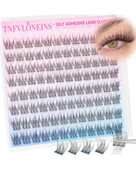 TNFVLONEINS self-adhesive eyelashes 9-12mm cluster for quick, secure wear