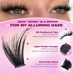 TNFVLONEINS soft fiber lash clusters feel gentle on skin.