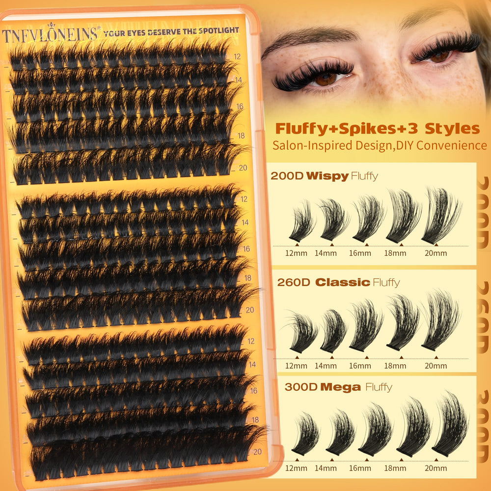 TNFVLONEINS spiky fluffy design lashes for dramatic eye definition