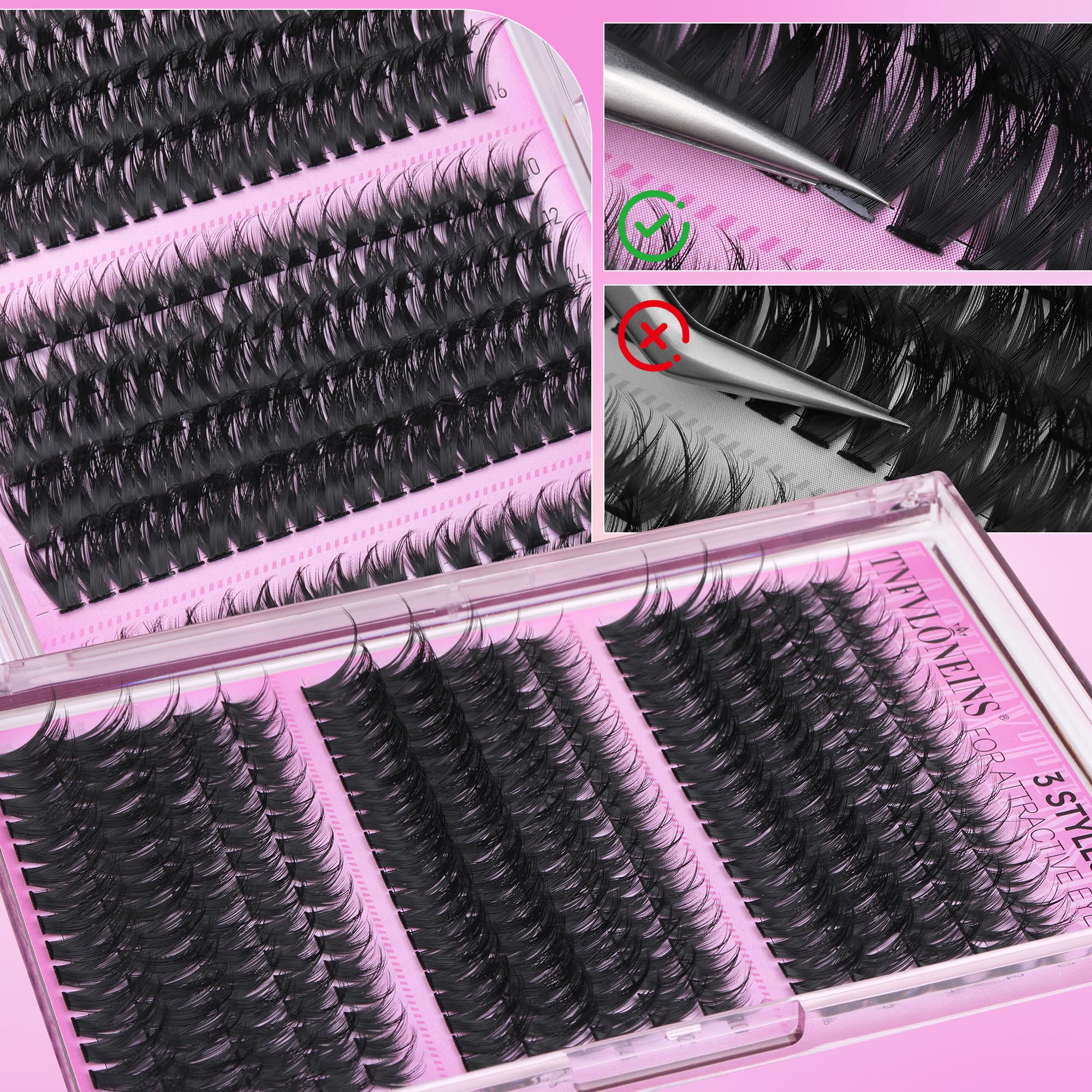 TNFVLONEINS three-styles manga spiky lashes offer versatile silhouettes.