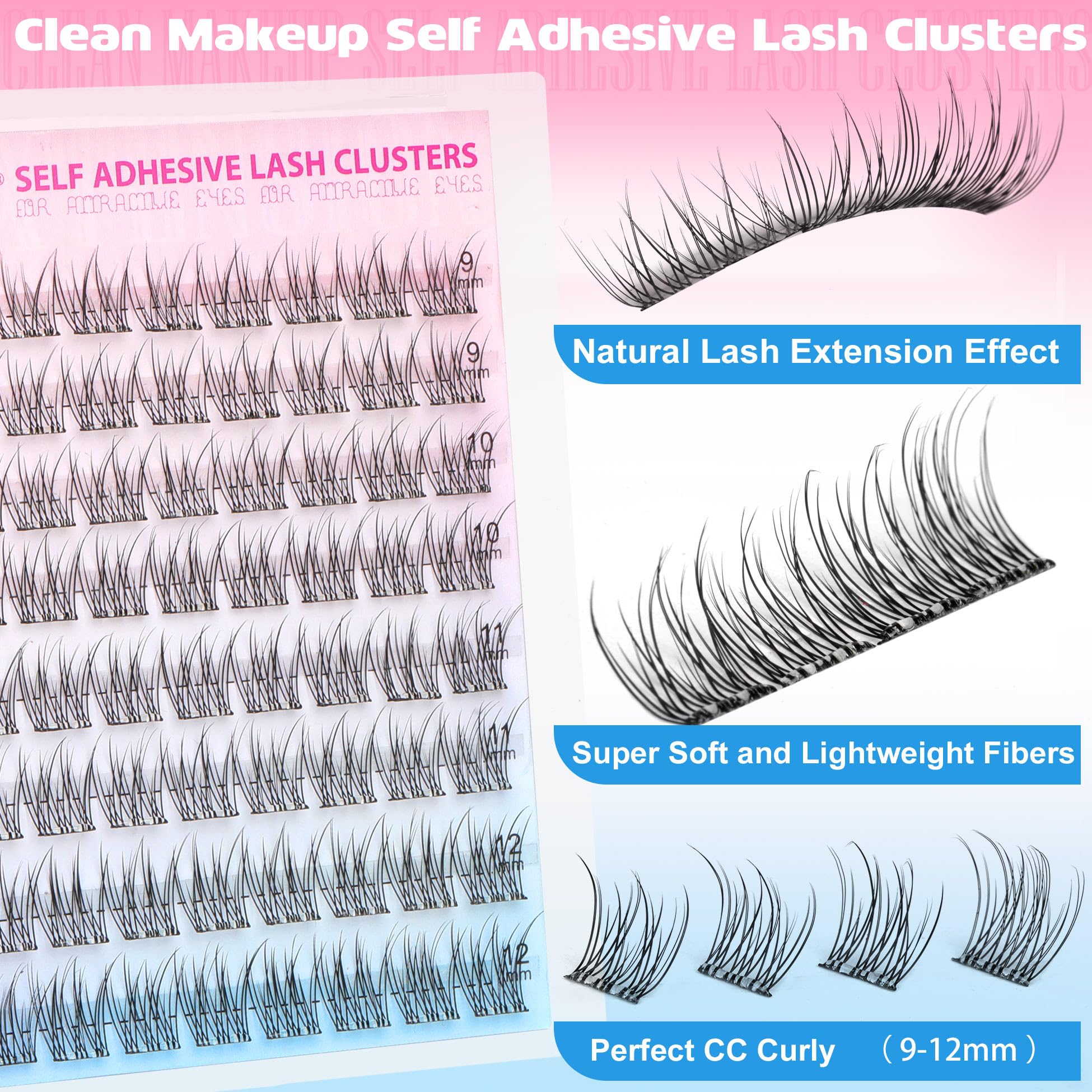 TNFVLONEINS waterproof cluster lashes withstand daily wear